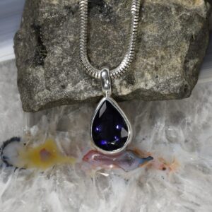Iolith Anhänger, 925er Silber, Edelsteinanhänger (15633), Edelsteinschmuck
