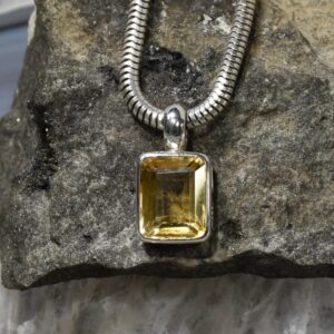 Citrin Anhänger, 925er Silber, Edelsteinanhänger (15635), Edelsteinschmuck