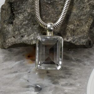 Bergkristall Anhänger, 925er Silber, Edelsteinanhänger (15639), Edelsteinschmuck