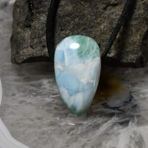 Larimar Anhänger, Edelsteinanhänger (15659), ohne Fassung, gebohrt