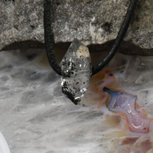 Herkimer Diamant Anhänger, Bergkristall, Edelsteinanhänger (15676), Naturkristall