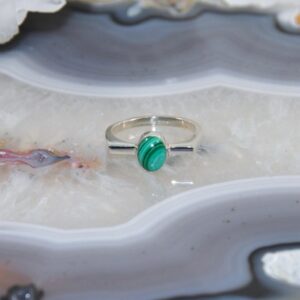 Malachit Ring, 925er Silber, Edelsteinring (23153), Edelsteinschmuck