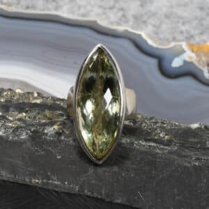 Prasiolith Ring, 925er Silber, Edelsteinring (24089), Edelsteinschmuck