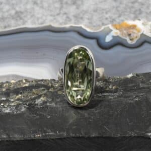 Prasiolith Ring, 925er Silber, Edelsteinring (24090), Edelsteinschmuck