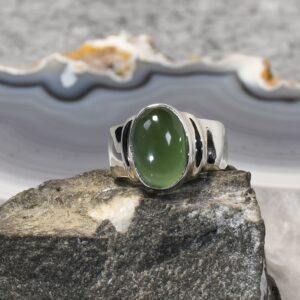 Jade Ring, 925er Silber, Edelsteinring (24190), AAA-Qualität