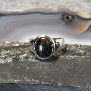 Pietersit Ring, 925er Silber, Edelsteinring (24310)