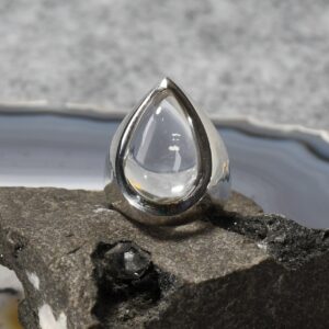 Bergkristall Ring, 925er Silber, Edelsteinring (24373), Edelsteinschmuck