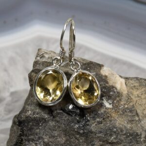 Citrin Ohrring, 925er Silber, Edelstein Ohrringe (30045), Edelsteinschmuck