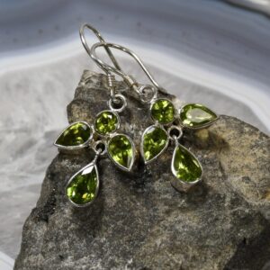 Peridot Ohrring, 925er Silber, Edelstein Ohrringe (30049), Edelsteinschmuck