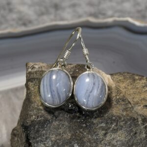 Chalcedon Ohrring, 925er Silber, Edelstein Ohrringe (30082), Edelsteinschmuck
