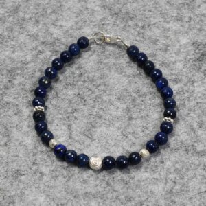 Lapislazuli Armband, Edelsteinarmband (A682), 925er Silber, Edelsteinschmuck