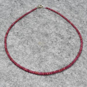 Rubin Halskette, 925er Silber, Edelsteinkette (K2265), Edelsteinschmuck