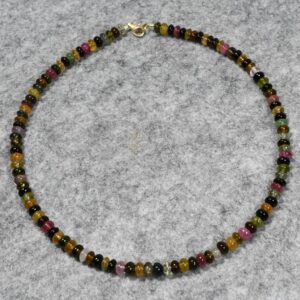 Turmalin Halskette, 925er Silber, Edelsteinhalskette (K2272), Edelsteinschmuck