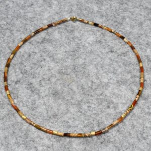 Jaspis Halskette, 925er Silber, Edelsteinhalskette (K2280), mit Karneol